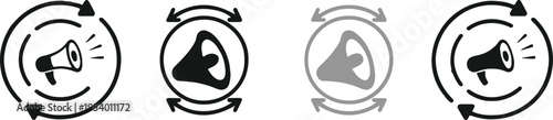 megaphone graphic set for marketing promotion and app interface