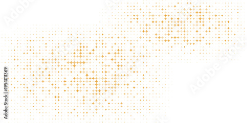 Gold falling down confetti background. Repeated golden dotted glitter pattern. Yellow, orange and golden dots wallpaper. Celebration Christmas, New Year or birthday party repeating backdrop