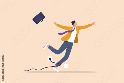 Business Man Falling Down