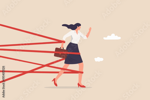 Business Woman Facing Obstacles
