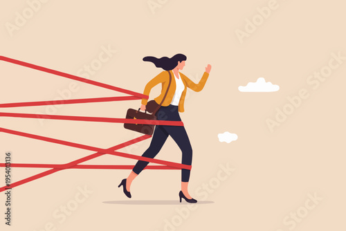 Woman Walking Through Lines