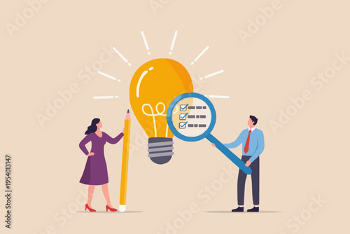 Teamwork and Bright Idea Concept