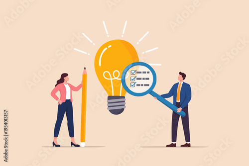 Teamwork and Bright Idea Concept