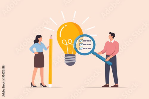 Teamwork and Bright Idea Concept