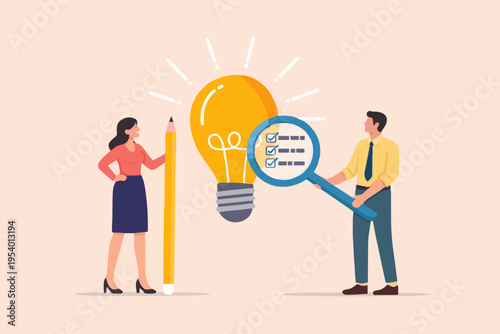 Teamwork and Bright Idea Concept