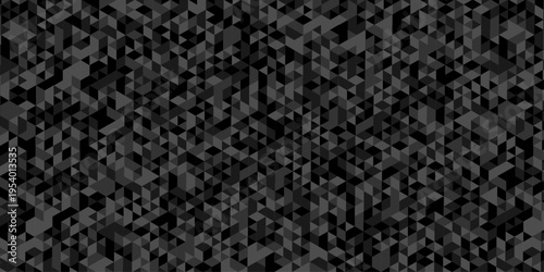 Minimal abstract low polygon paper cubic black, gray wallpaper design. vector transparent polygon reangle square pattern. geometric wall tile metal cube triangle background.