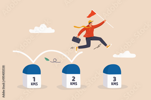 Person Jumping Over Blocks