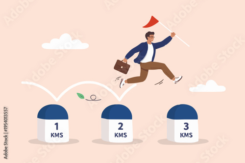 Business Man Reaching Goal