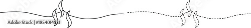 Contrasting styles of flame and abstract fire elements depicted in line art Vector