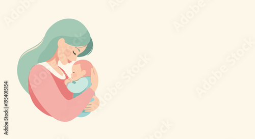 Mother's Embrace: Tender moment as a mother lovingly cradles her newborn, celebrating the miracle of life and the bond of motherhood.