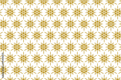 PrintSeamless Gold Geometric Floral Pattern on Light Background Elegant Luxury Design