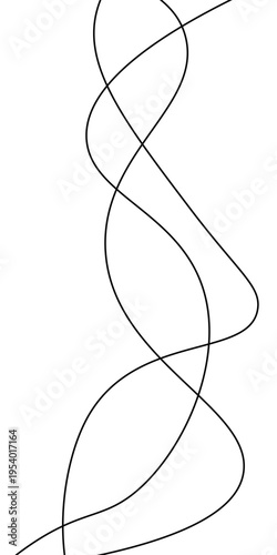 Abstract Black and White Flowing Curved Lines Vector Set, Minimal Wavy Line Art, Modern Dynamic Swirl Shapes, Elegant Motion Design Elements, Monochrome Fluid Line Background.