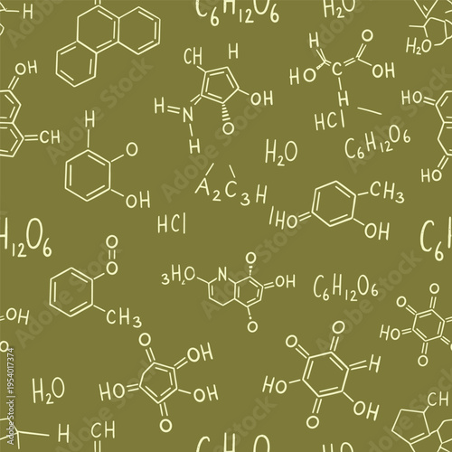 Chemical molecular structures and formulas.