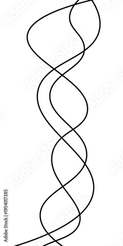 Abstract Black and White Flowing Curved Lines Vector Set, Minimal Wavy Line Art, Modern Dynamic Swirl Shapes, Elegant Motion Design Elements, Monochrome Fluid Line Background.