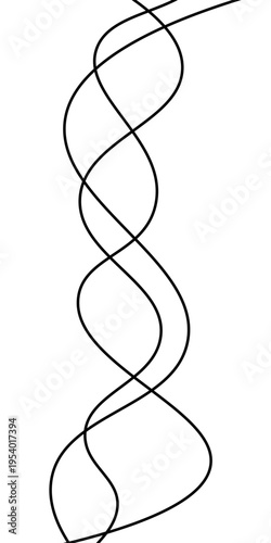 Abstract Black and White Flowing Curved Lines Vector Set, Minimal Wavy Line Art, Modern Dynamic Swirl Shapes, Elegant Motion Design Elements, Monochrome Fluid Line Background.