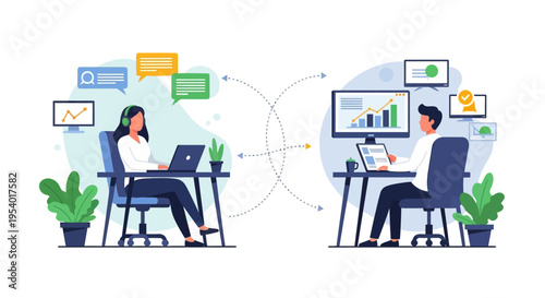 Remote Team Collaboration and Online Communication for Virtual Work Productivity