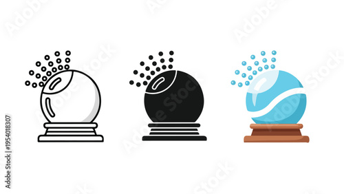 Crystal Ball Icons Set - Blue icon set - Modern style icon  - Glyph and solid icon set - Icon vector