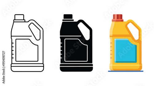 Gallon Jug Icons Set - Blue icon set - Modern style icon  - Glyph and solid icon set - Icon vector