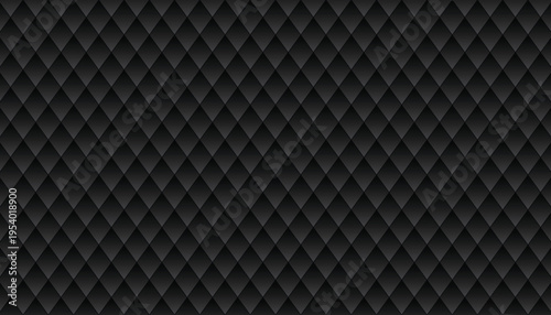 Black rhombus seamless pattern. Dark geometric diamond background and texture.