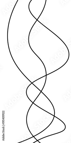 Abstract Black and White Flowing Curved Lines Vector Set, Minimal Wavy Line Art, Modern Dynamic Swirl Shapes, Elegant Motion Design Elements, Monochrome Fluid Line Background.