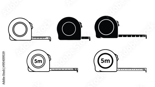 set of distance measurement icons - Glyph solid icon - Editable modern style icon - Clipart, sticker - icon set - Clipart