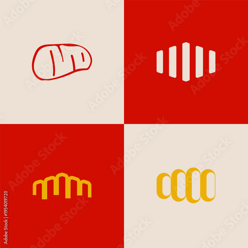 Minimalist Katsu Logo Bundle Modern Japanese Food Restaurant Brand Identity Clean Vector Set