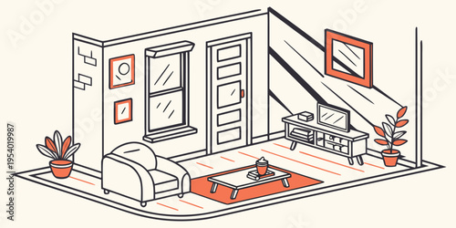 A cozy bedroom with a large window and a view of a city skyline