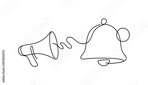 Digital marketing concept representing online promotion, brand visibility, and customer engagement across modern digital platforms and channels, a simplified megaphone smoothly