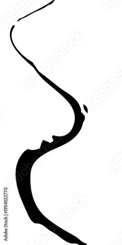 Abstract Black and White Flowing Curved Lines Vector Monochrome Fluid Line Background, Creative Abstract Linear Forms for Technology and Branding Design.