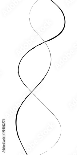 Abstract Black and White Flowing Curved Lines Vector Monochrome Fluid Line Background, Creative Abstract Linear Forms for Technology and Branding Design.