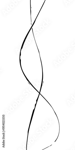 Abstract Black and White Flowing Curved Lines Vector Monochrome Fluid Line Background, Creative Abstract Linear Forms for Technology and Branding Design.