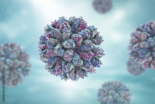 Bild auf Leinwand Rabbit haemorrhagic disease virus, 3D illustration