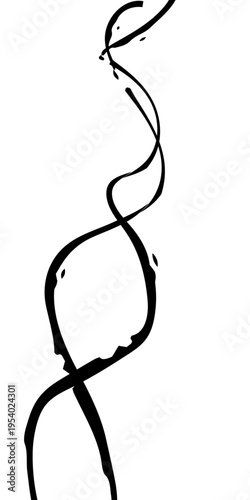 Abstract Black and White Flowing Curved Lines Vector Monochrome Fluid Line Background, Creative Abstract Linear Forms for Technology and Branding Design.