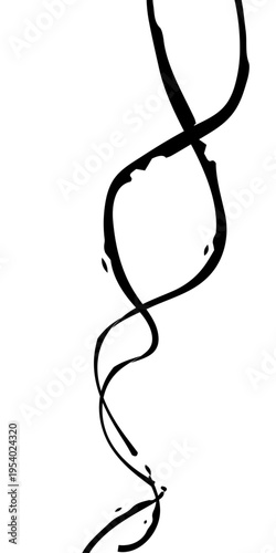 Abstract Black and White Flowing Curved Lines Vector Monochrome Fluid Line Background, Creative Abstract Linear Forms for Technology and Branding Design.
