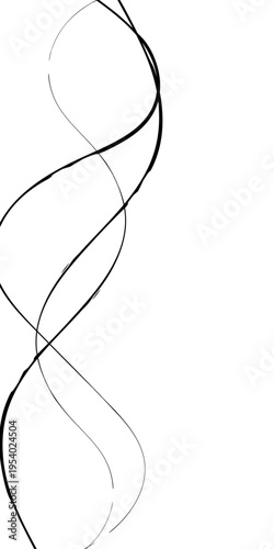 Abstract Black and White Flowing Curved Lines Vector Monochrome Fluid Line Background, Creative Abstract Linear Forms for Technology and Branding Design.