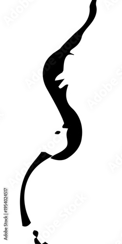 Abstract Black and White Flowing Curved Lines Vector Monochrome Fluid Line Background, Creative Abstract Linear Forms for Technology and Branding Design.