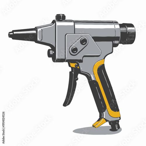 Professional Industrial Pneumatic Air Blow Gun Tool for Precision Cleaning and Maintenance Tasks Isolated on White Background