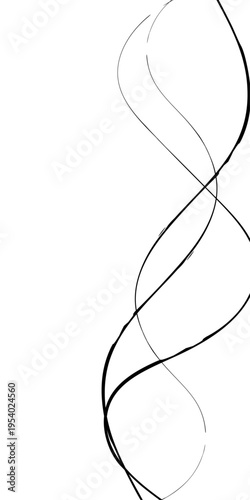Abstract Black and White Flowing Curved Lines Vector Monochrome Fluid Line Background, Creative Abstract Linear Forms for Technology and Branding Design.