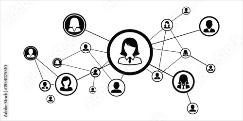 Network connections and social relationships diagram