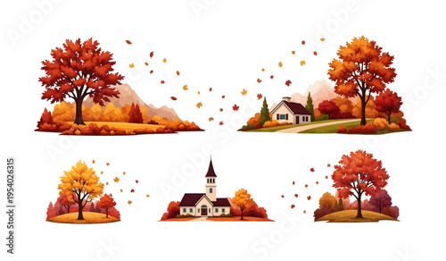 Collection of Autumn landscape