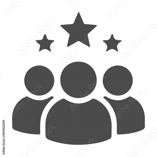 Customer Group with Stars Icon User Rating Review and Satisfaction Feedback Symbol