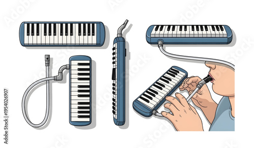 Collection of Portable electronic keyboard instrument parts.