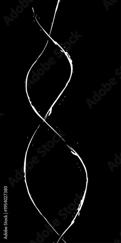 Monochrome Fluid Line Background, Abstract Black and White Flowing Curved Lines Vector, Modern Dynamic Swirl Shapes, Elegant Motion Design Elements.
