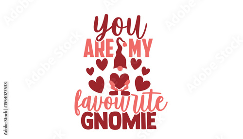 Gnome vector illustration with hearts and love text