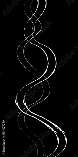 Monochrome Fluid Line Background, Abstract Black and White Flowing Curved Lines Vector, Modern Dynamic Swirl Shapes, Elegant Motion Design Elements.