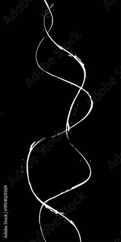 Monochrome Fluid Line Background, Abstract Black and White Flowing Curved Lines Vector, Modern Dynamic Swirl Shapes, Elegant Motion Design Elements.