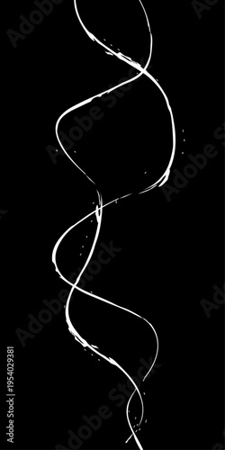 Monochrome Fluid Line Background, Abstract Black and White Flowing Curved Lines Vector, Modern Dynamic Swirl Shapes, Elegant Motion Design Elements.