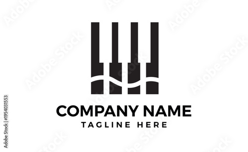 Piano Logo Design Template Vector Illustration
