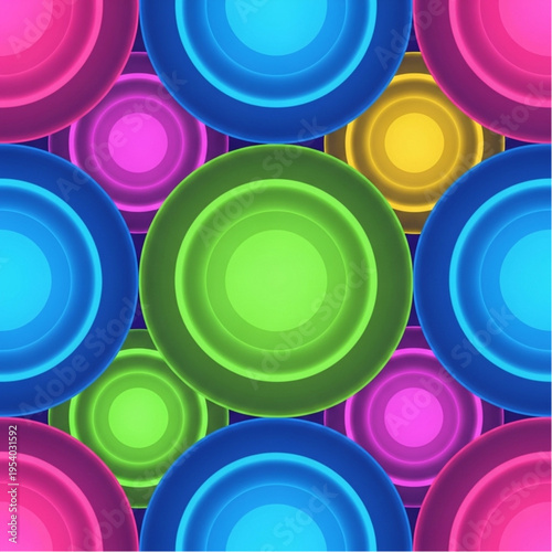 Colorful Circles Pattern Bright Vibrant Design.