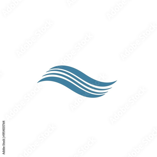 Blue Wavy Lines Abstract Design Element.